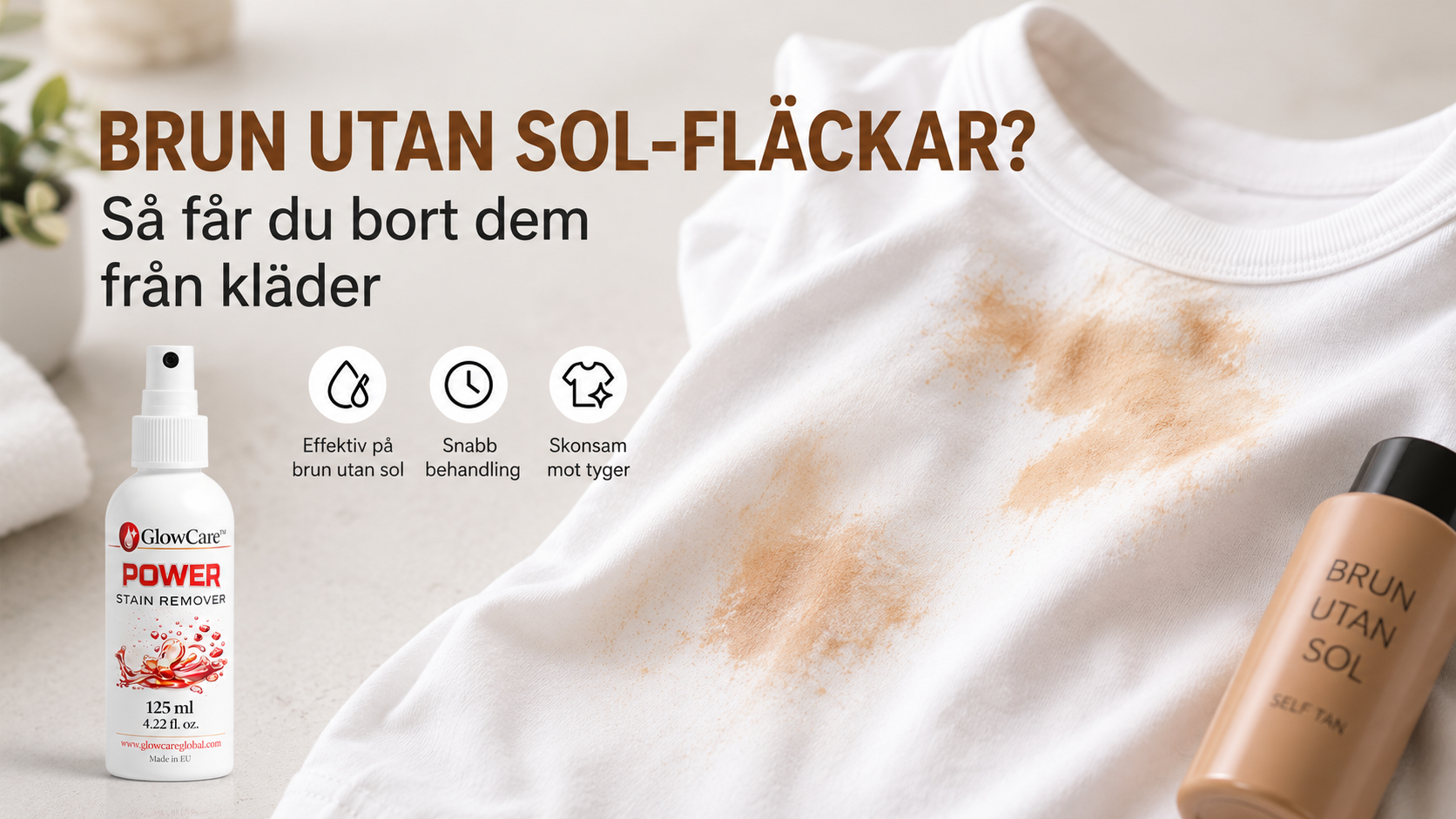 Hur får man bort brun utan sol-fläckar från kläder?